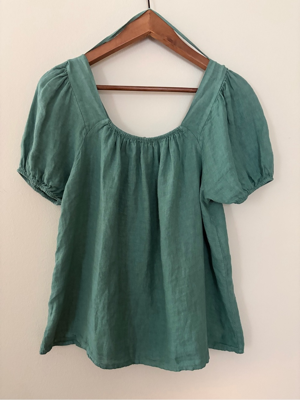 Linen Blouse Top Puff Sleeves size Women’s Small Italian Made NWT by Bellambra - Picture 2 of 12